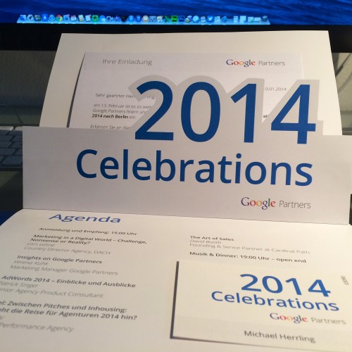 Einladung Google Partner Celebrations 2014